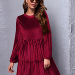Zeagoo Women's Long Sleeve Elegant Velvet Dress (DE Only)