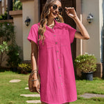 Zeagoo Womens Button Down Shirt Dress Cotton Linen Dress