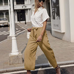 Zeagoo Women's Trousers Casual Wide Straight Cut Suit Trousers (DE Only)