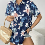 Zeagoo Womens Hawaiian Button Down Shirts Casual Floral Tropical Shirt