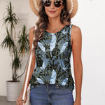 Zeagoo Women's Tank Tops Crew Neck Sleeveless Floral Tops