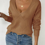 Zeagoo Womens Sweaters Long Sleeve Shirts Off Shoulder Crochet