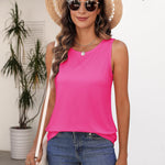 Zeagoo Women's Tank Tops Crew Neck Sleeveless Floral Tops