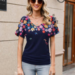 Zeagoo Women's Short Sleeve Shirts V Neck Blouse