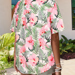 Zeagoo Womens Hawaiian Button Down Shirts Casual Floral Tropical Shirt