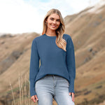 Zeagoo Women's Long Sleeve Sweater Casual Ribbed Knit Pullover
