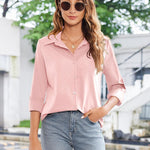 Zeagoo Womens Button Down Shirt Long Sleeve Classic-Fit Shirts