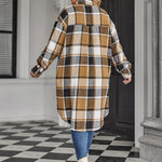 Zeagoo Womens Plus Size Flannel Plaid Button Down Shacket Jacket