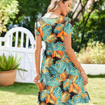 Zeagoo Womens Floral Pleated Button Down Petal Mini Dress