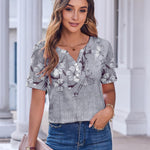 Zeagoo Womens Casual Short Sleeve V Neck Shirts