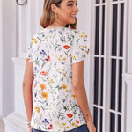 Zeagoo Womens Tops Petal Short Sleeve Summer Casual Shirts