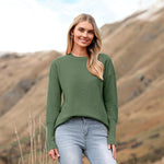 Zeagoo Women's Long Sleeve Sweater Casual Ribbed Knit Pullover