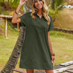 Zeagoo Women's Linen Dresses Knee-Length Casual Beach Dress (DE Only)