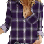 Zeagoo Women's Long Sleeve Button Down Flannel Shirts Plaid Shacket