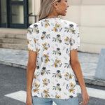 Zeagoo Womens T Shirts Short Sleeve Pleated Dressy Loose Tops