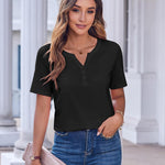 Zeagoo Womens Casual Short Sleeve V Neck Shirts