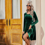Zeagoo Women's Velvet Dress Elegant Evening Dress
