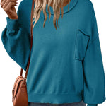 Zeagoo Womens Oversized Sweaters Lantern Sleeve Knit Tops