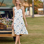 Zeagoo Women's Summer Dress Sleeveless Beach Dress (DE Only)