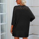 Zeagoo Womens 2024 Lightweight Crochet Cardigan Sweaters Open Front 3/4 Sleeve Knit Kimono Summer Boho Cover Up