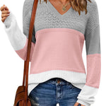 Zeagoo Womens Sweaters Casual Long Sleeve Ribbed Knit Pullover