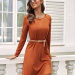 Zeagoo Women's Knitted Dress Long-Sleeve Elegant Dresses (DE Only)