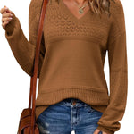 Zeagoo Womens Sweaters Casual Long Sleeve Ribbed Knit Pullover