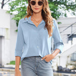Zeagoo Womens Button Down Shirt Long Sleeve Classic-Fit Shirts