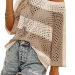 Zeagoo Womens Summer Outfits Crochet Hollow Out Tops