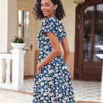 Zeagoo Womens Casual Swing Floral Ruffle Short Sleeve Sundresses