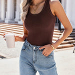 Zeagoo Women's Scoop Neck Ribbed Knit Tank Tops