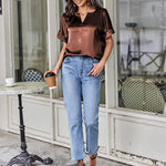 Satin Silk Blouse Tops - Zeagoo (Us Only)