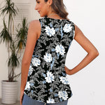 Zeagoo Women's Tank Tops Crew Neck Sleeveless Floral Tops