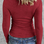 Zeagoo Womens Long Sleeve Stretch Crewneck Ribbed T-Shirt