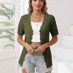 Zeagoo Women's Short Sleeve Cardigan V-Neck Button up Sweater