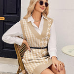 Zeagoo Women's Oversized Sweater Vest Dress V Neck Knit Pullover