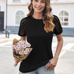 Zeagoo Womens Lace Short Sleeve Shirts Summer Tops