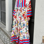 Resort Floral Print Bell Sleeve Maxi Dress