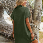 Zeagoo Women's Linen Dresses Knee-Length Casual Beach Dress (DE Only)
