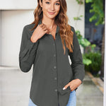 Zeagoo Womens Button Down Shirt Long Sleeve Classic-Fit Shirts