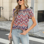 Zeagoo Womens T Shirts Short Sleeve Pleated Dressy Loose Tops