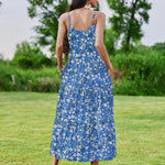 Zeagoo Womens Long Dress Adjustable Strap Floral Casual Dress