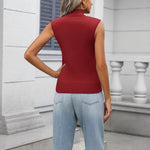 Zeagoo Women's Mock Turtle Neck Sweater Vest Shirts