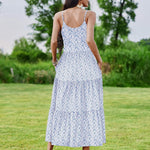 Zeagoo Womens Long Dress Adjustable Strap Floral Casual Dress