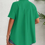 Zeagoo Womens Button Down Linen Shirt Short Sleeve Cotton Blouse