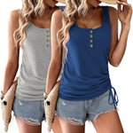 Zeagoo Womens Tank Tops 2 Pack U Neck Sleeveless Tops
