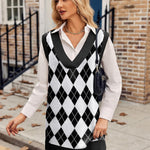 Zeagoo Women's Oversized Sweater Vest Dress V Neck Knit Pullover