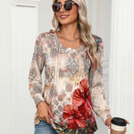 Zeagoo Women'S Puff Long Sleeve Shirts Pleated V Neck Tunic Tops