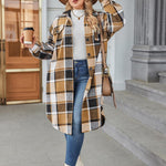 Zeagoo Womens Plus Size Flannel Plaid Button Down Shacket Jacket