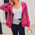 Zeagoo Womens Corduroy Knit Hoodies Zip Up Shirt Jacket